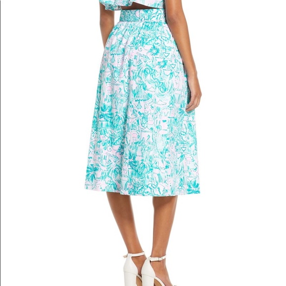 Lilly Pulitzer Lenora A Line Cotton Skirt Size 00 - Picture 3 of 15